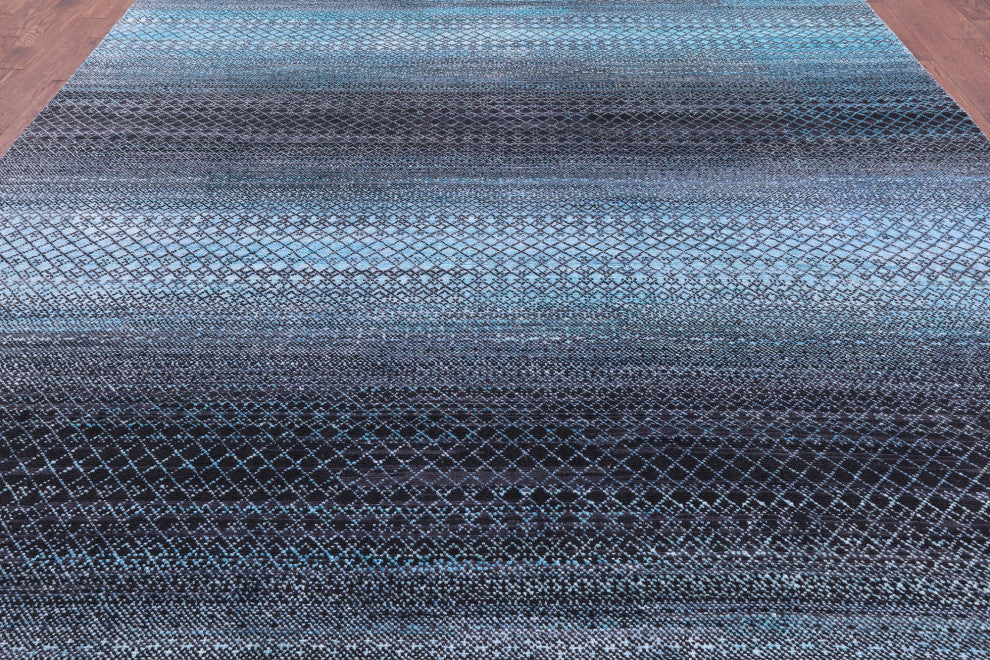 10' 1" X 13' 9" Savannah Grass Wool & Silk Handmade Rug - Q15959