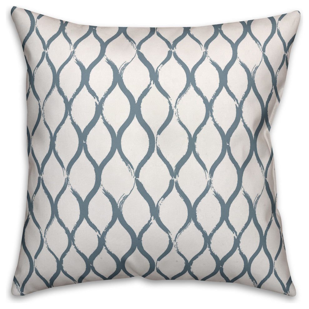 Slate Fishnet Pattern 18x18 Outdoor Throw Pillow
