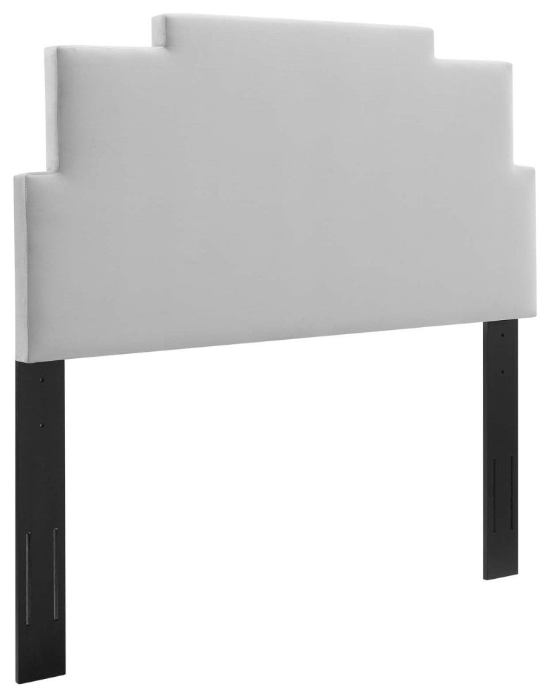 Kasia Performance Velvet Twin Headboard Light Gray