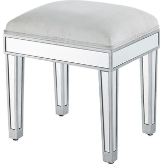 Dressing Stool 18" Wx 14" D X 18" H, Antique Silver Paint