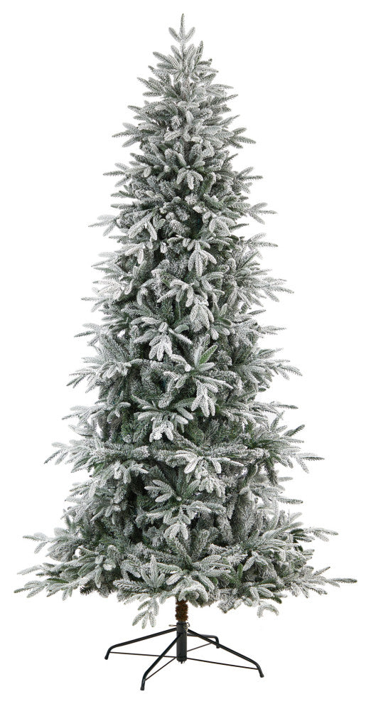 T3505 8.5 Flocked Manchester Spruce Artificial Christmas Tree With 550 Lights