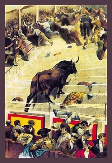 La Lidia El Toro Monudo - Gallery Wrapped Canvas Art 28" x 42"
