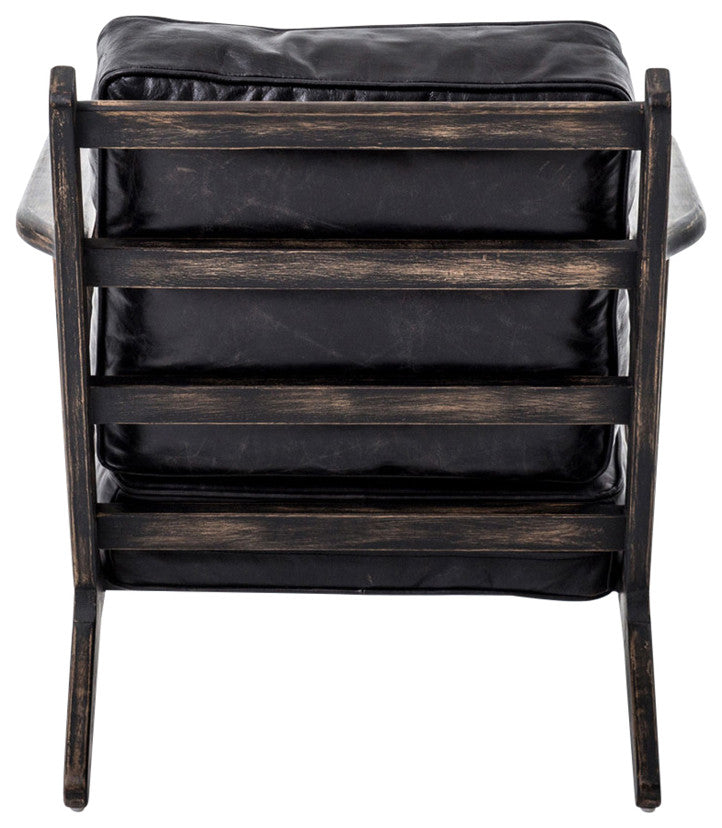 Irondale Brooks Lounge Chair, Black Wash Weathered