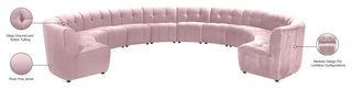 Limitless Velvet Upholstered 12-Piece Modular Sectional, Pink