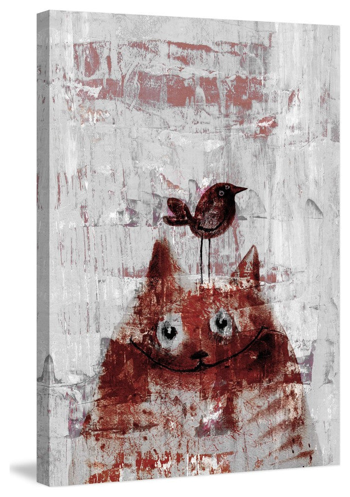 "Bird Head" Painting Print on Wrapped Canvas, 16"x24"