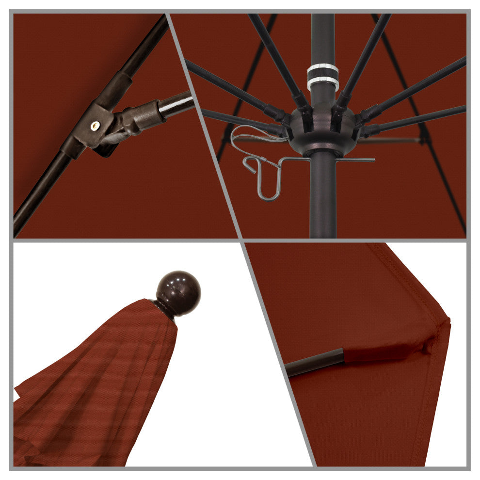 11' Fiberglass Umbrella Bronze, Olefin, Terracotta, 11'