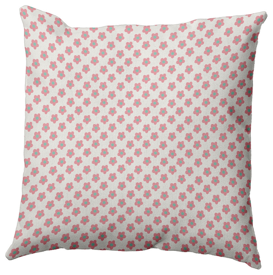 Flower Power Decorative Throw Pillow, Whisper White, 20"x20"