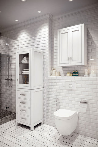 Madison 24" W x 33" H x 8" D Bath Storage Wall Cabinet, Pure White