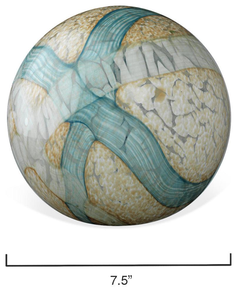 2-Piece Cosmos Glass Balls, Pale Blue Glass