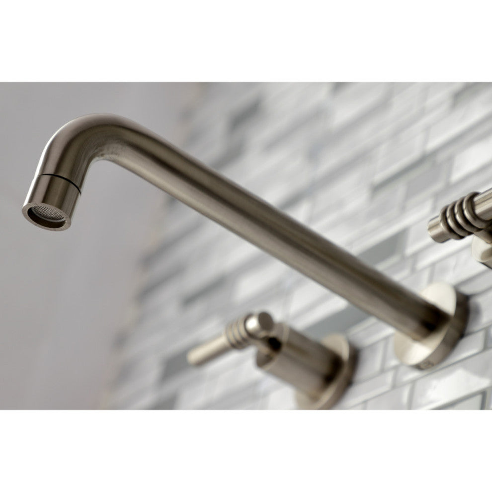 KS8028ML Two-Handle Wall Mount Tub Faucet, Brushed Nickel