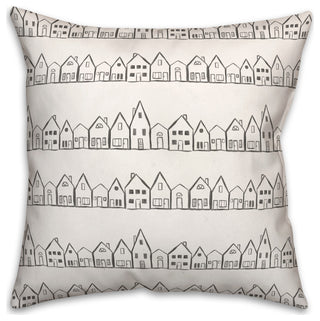 House Pattern 18"x18" Spun Poly Pillow