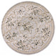 HomeRoots 8' Light Grey Machine Woven Floral Traditional Round Indoor Area Rug