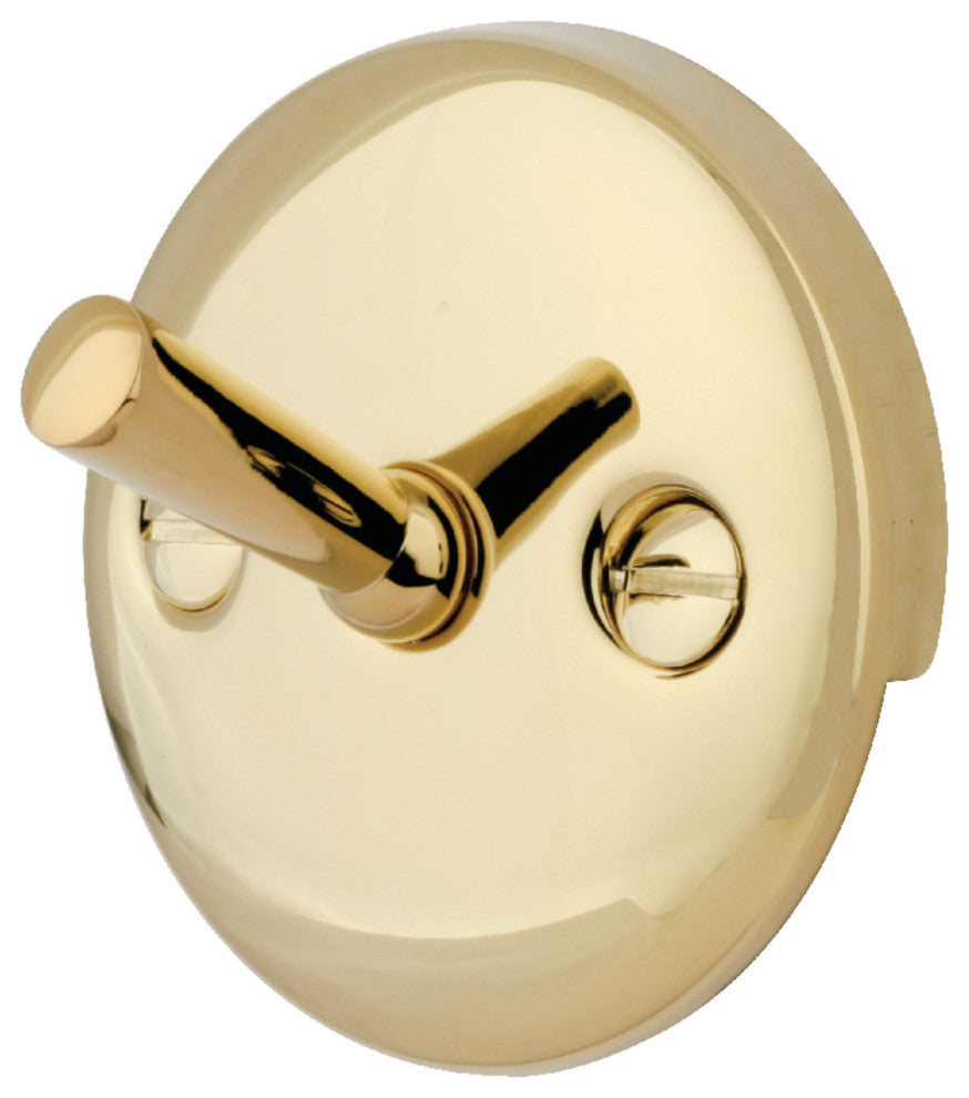 Kingston Brass Round Overflow Plate With Trip Lever, Polished Brass