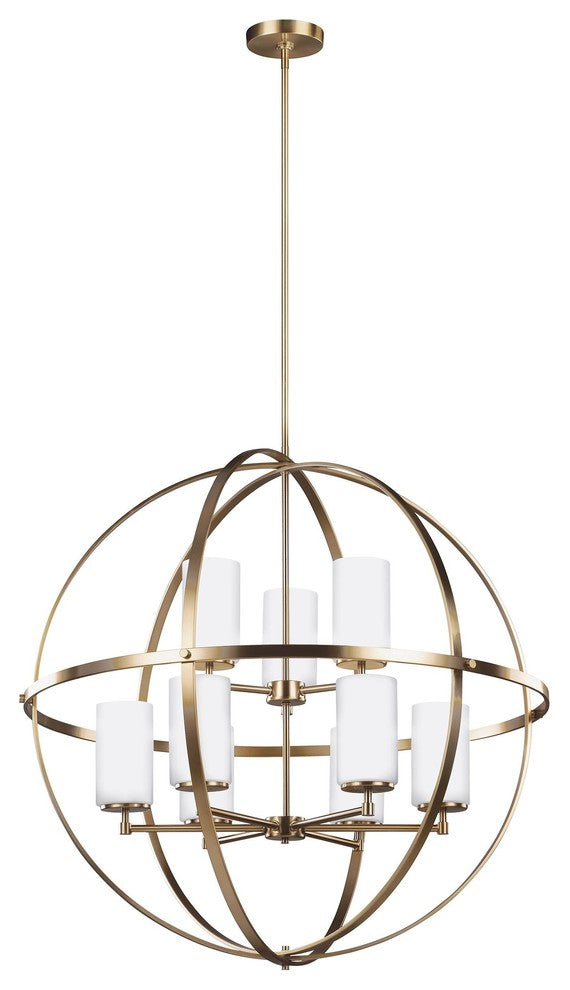 Generation Lighting Lighting 9-Light Chandelier, Satin Bronze