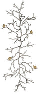 Modern 44" Silver Branch and Golden Birds Wall Art