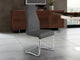 Florence Set of 2 Dining Chair, Top Grain Leather, Gray