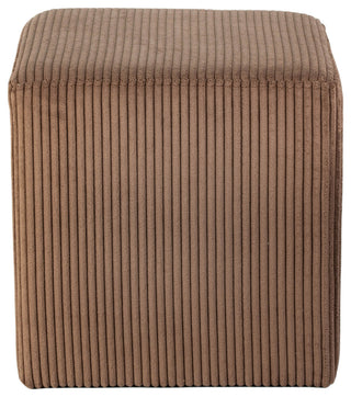 Roy Microsuede Fabric Upholsetered Ottoman/Stool, Brown, Square