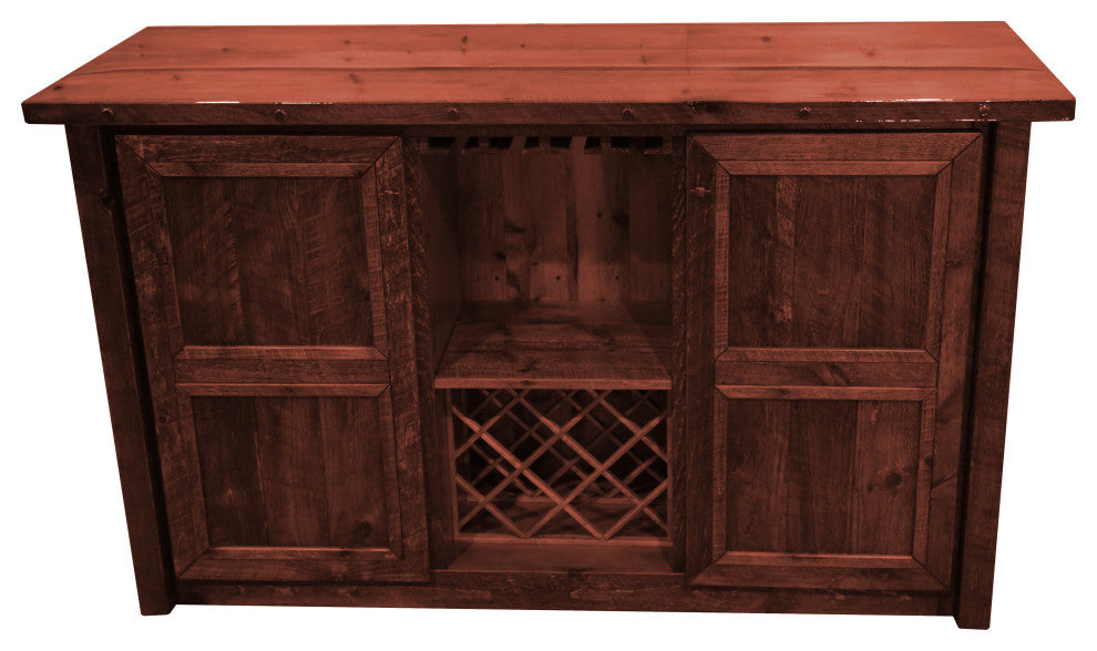 Barnwood Style Timber Peg Freestanding Bar Set, Michael's Cherry, Black Pine Cone and Quarter Espresso
