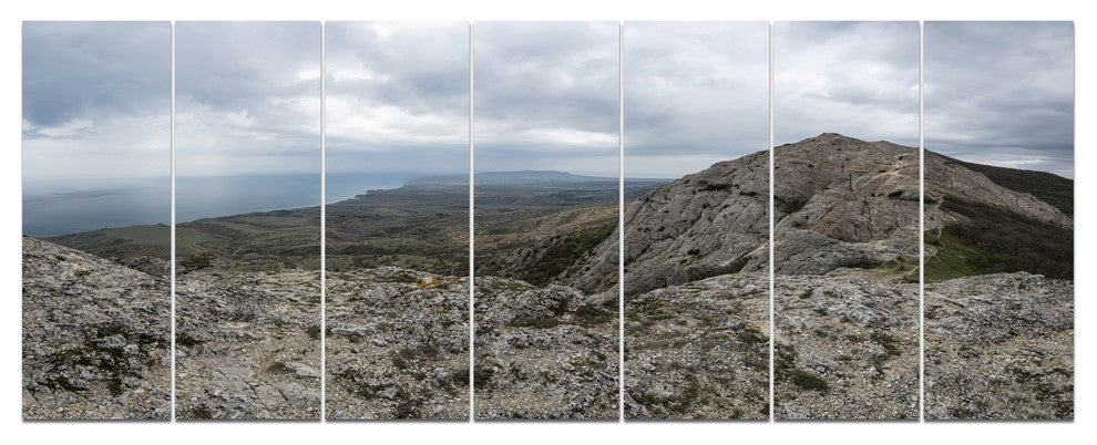 Rocky Mountain Peak Panorama, Landscape Canvas Art Print, 83"x32", 7 Panels