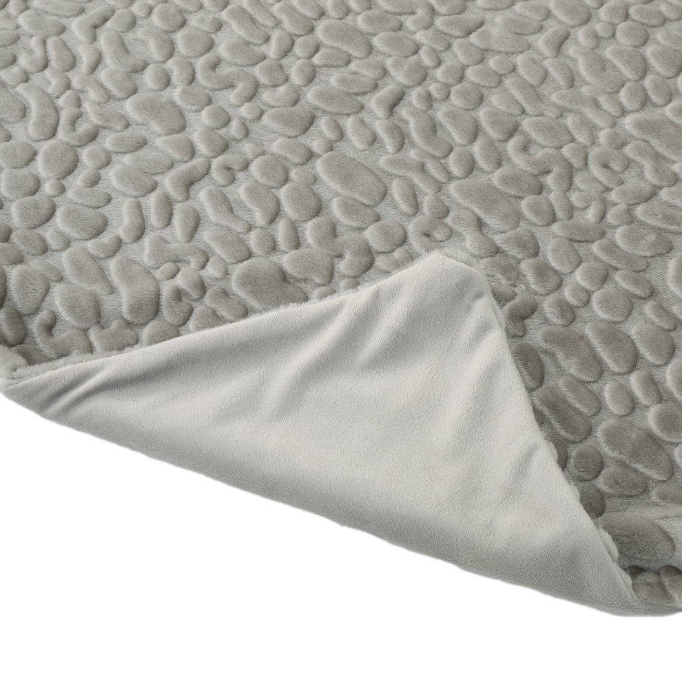 Laraine  Pebble Pattern Faux Fur Throw Blanket