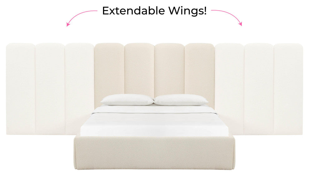 Palani Cream Boucle Wings - Queen or King (Set of 2) - Cream
