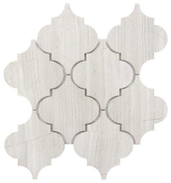 Arabesque Interlocking Mosaic Tile, White Oak, 30 Sq. ft.