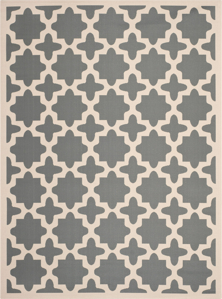 Safavieh Courtyard CY6913-246 4' Round Anthracite Rug
