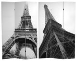 6' Tall Double Sided Eiffel Tower Canvas Room Divider