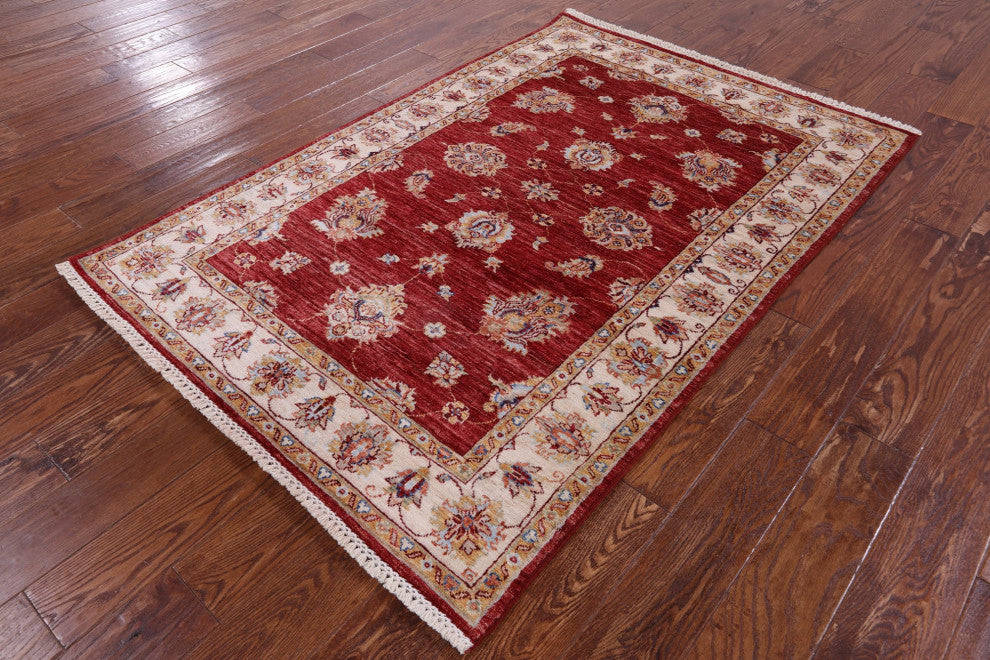 4' 0" X 5' 9" Persian Tabriz Hand-Knotted Wool Rug - Q12784