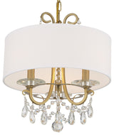 Crystorama 6623-VG-CL-MWP, 3-Light Chandelier, Vibrant Gold