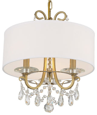 Crystorama 6623-VG-CL-MWP, 3-Light Chandelier, Vibrant Gold