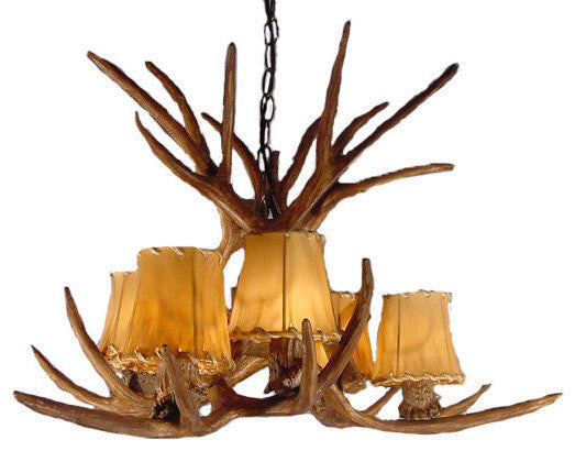 Reproduction Antler Mule Deer Chandelier Light, RS-11