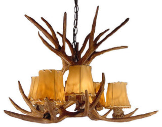 Reproduction Antler Mule Deer Chandelier Light, RS-11