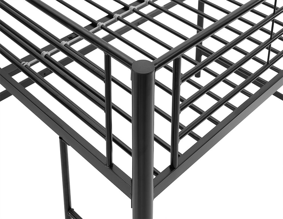 Metal Full Loft Bed, Black