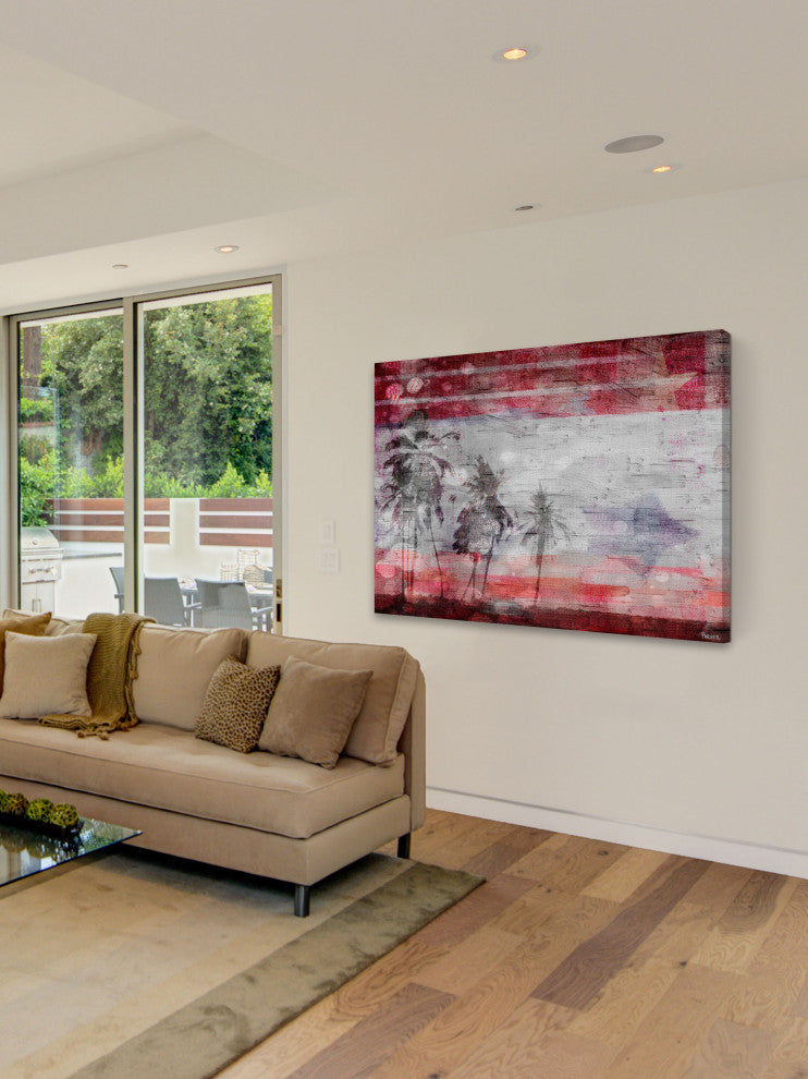 "Patriotic Palms" Print on Canvas, 45"x30"
