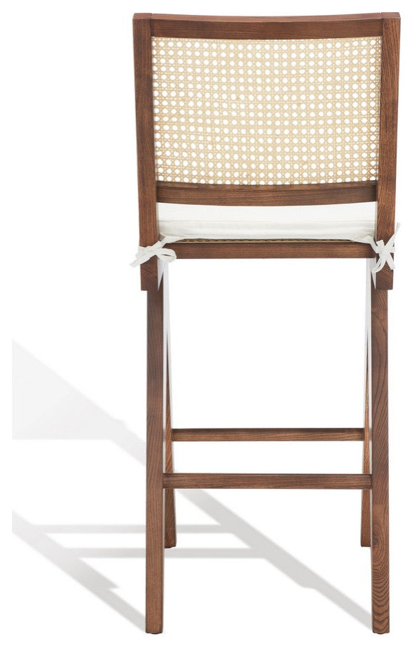 Safavieh Couture Colette Rattan Barstool, Walnut/Natural
