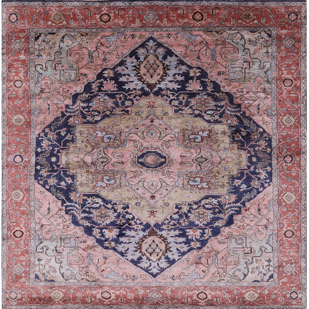 Ahgly Company Indoor Square Mid-Century Modern Area Rugs, 3' Square