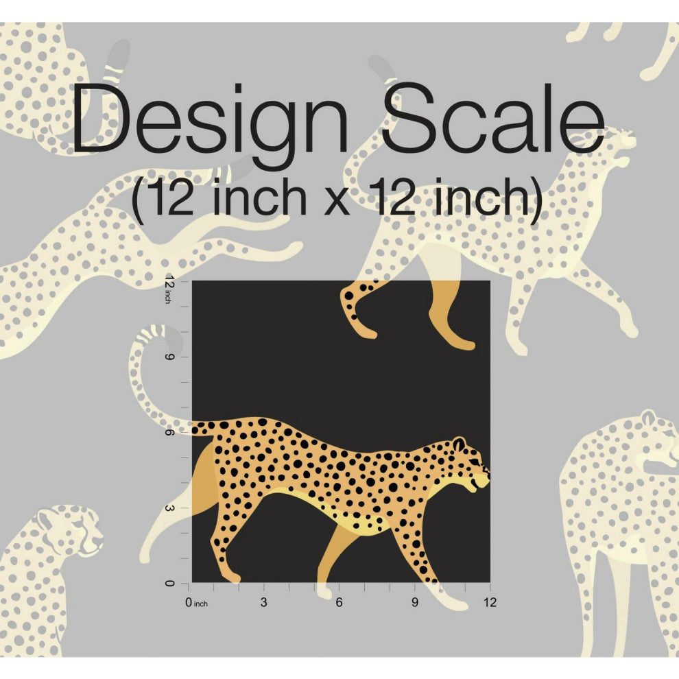 Black & Orange Cheetah Cheetah Peel & Stick Wallpaper