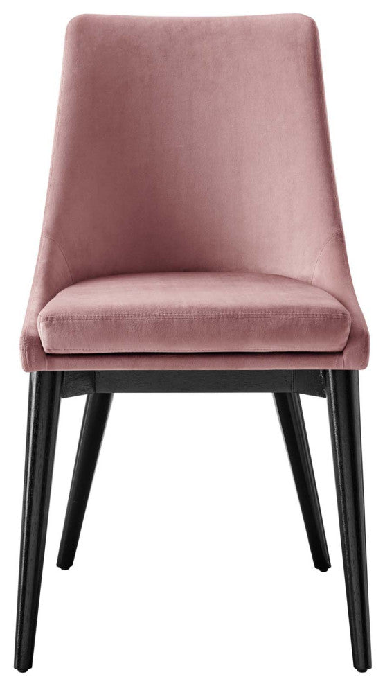 Side Dining Chair, Pink, Velvet, Modern, Kitchen Bistro Restaurant Hospitality