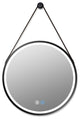 32'' Round Metal Framed Smart 3-Color Dimmable Anti-Fog LED Vanity Mirror, Black