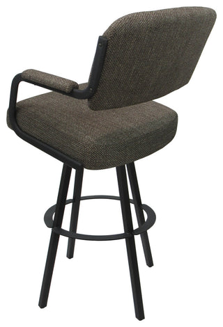 Swivel Metal Bar Stool on Warren Base, Plumley Cocoa/Gray, 34"