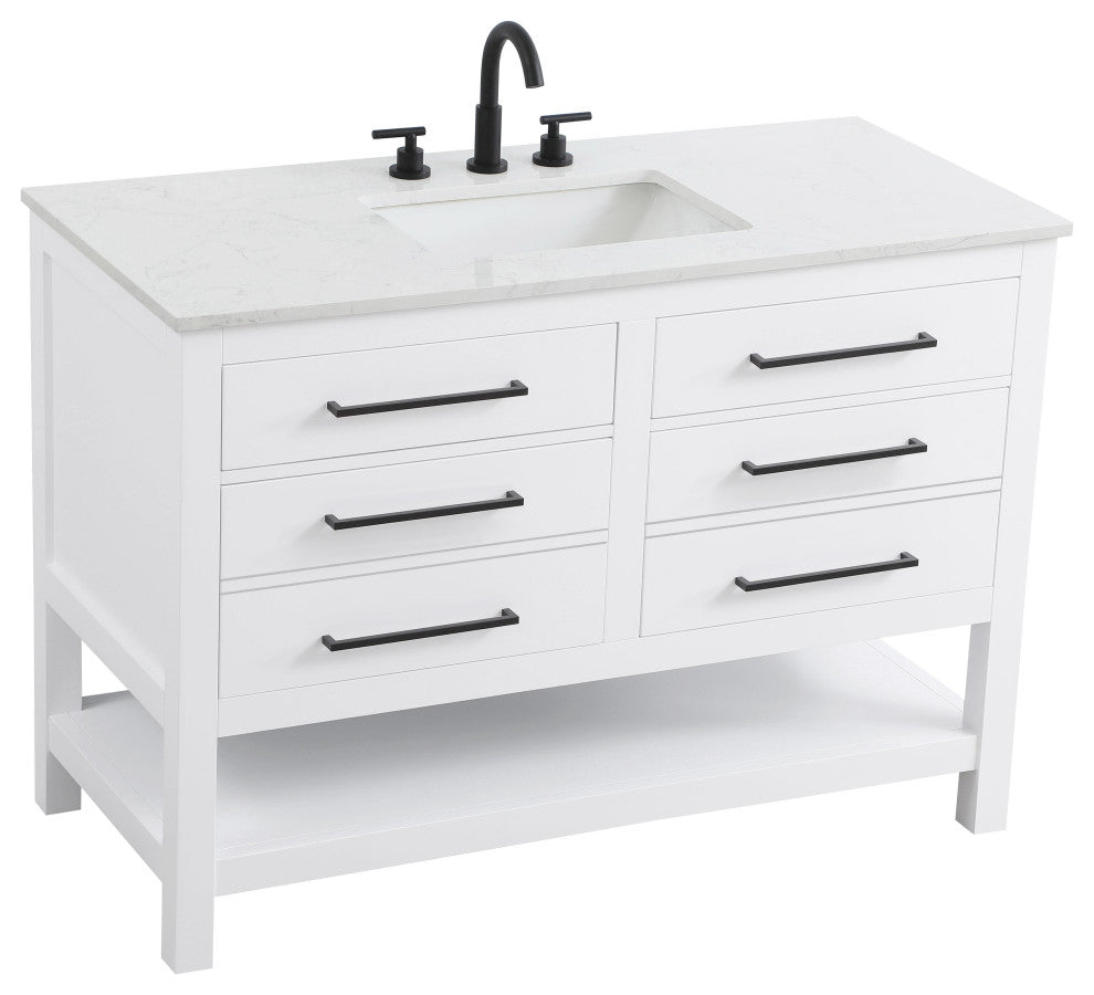 Home Living 48" Single Bathroom Vanity, White