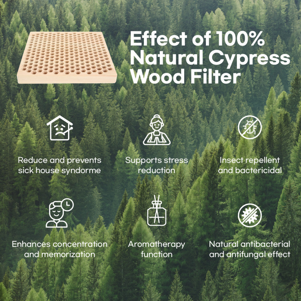 IMUNSEN Air Purifier with Cypress Wood Filter, White