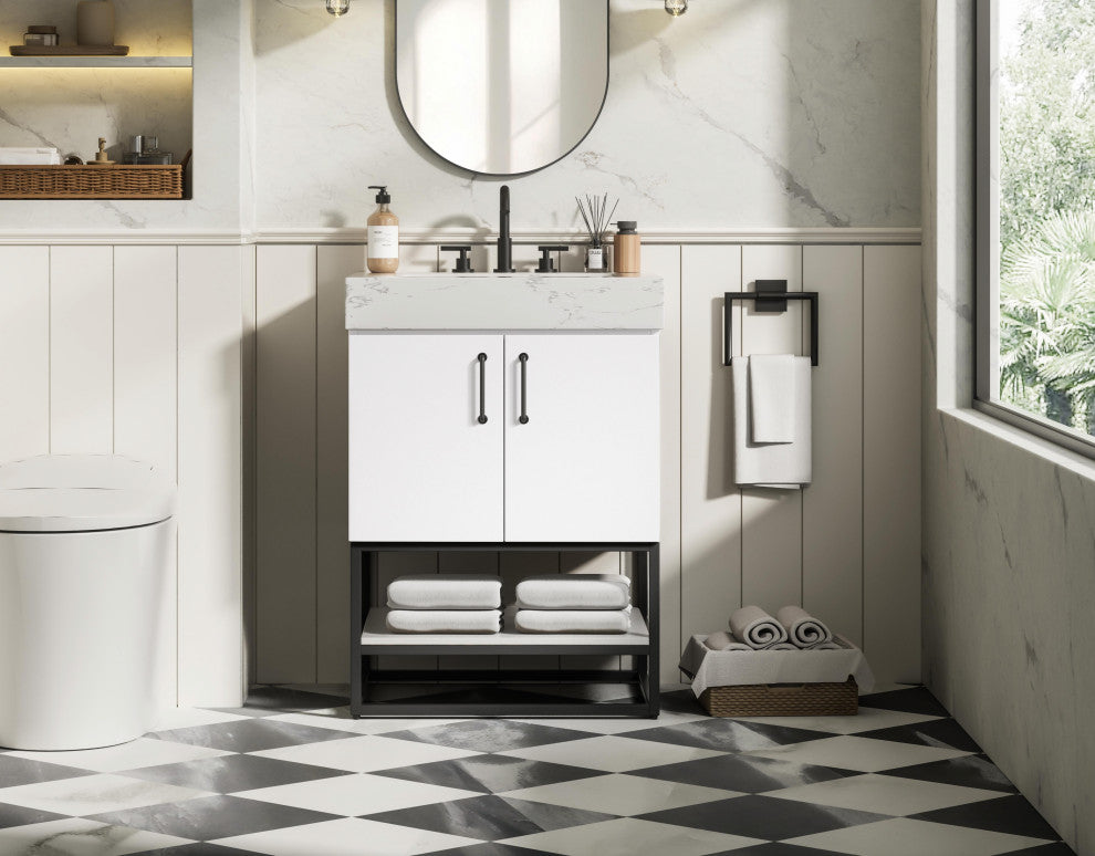 Home Living 24" Single Bathroom Vanity, White