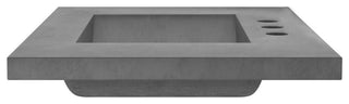 Palomar Vanity Top and Integral Sink, Slate, 30", 8" Widespread Cutout