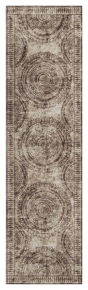 Indoor/Outdoor Sedona SN7 Taupe Machine Washable 2'3" x 7'6" Runner Rug