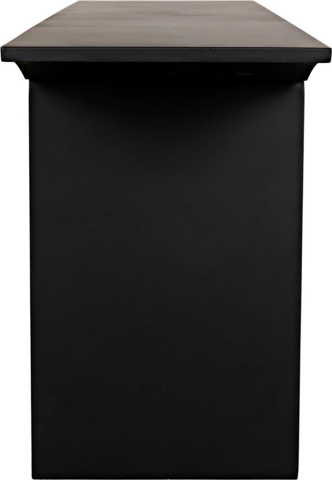 Industrial Matte Black Console Table