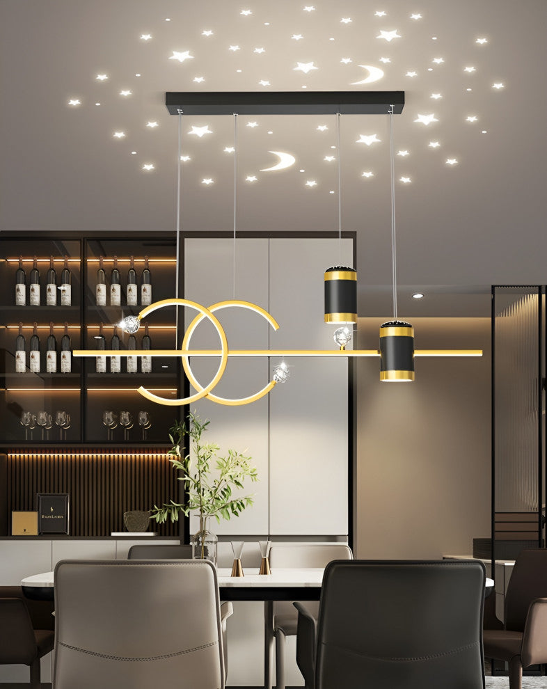 Le Mas | Pendant Light in a Nordic style for Dining Room, Golden, Warm Light