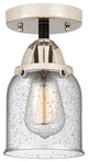 Small Bell Semi-Flush Mount, Black Polished Nickel, Seedy, Seedy