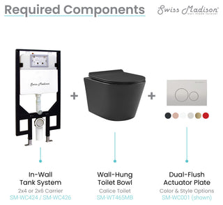 Calice Wall-Hung Round Toilet Bowl, Matte Black